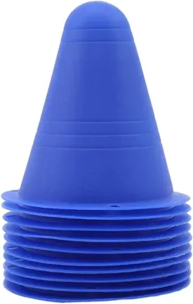 10Pcs/Set Skate Marker Training Road Cones Roller Football Soccer Rugby Skating Obstacle Roller Skate Pile Suppplies(Blue)
