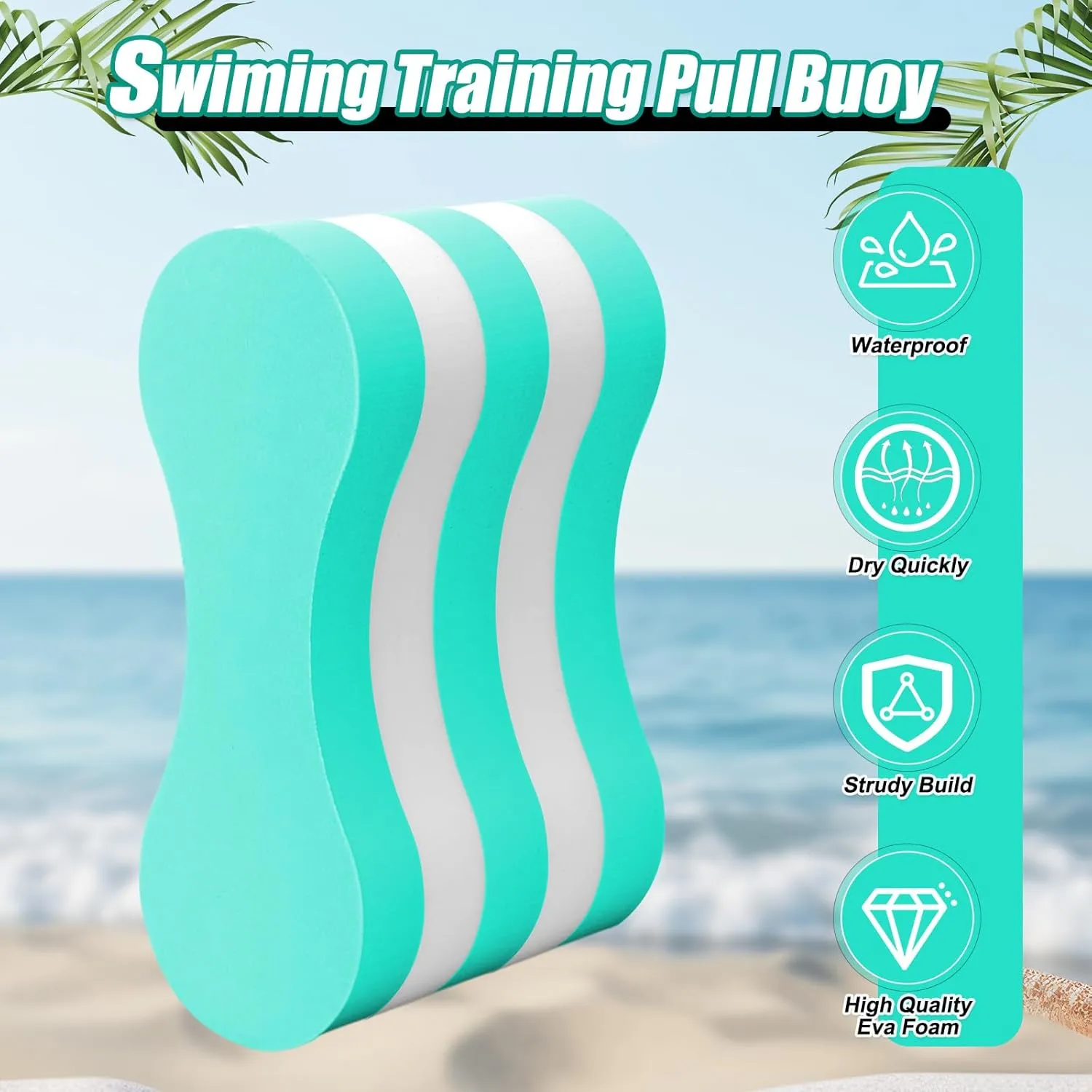 2 Pcs Swimming Kickboard Pull Buoy Set Training Aid Float Pull Buoy Leg Float Swimming Training Equipment Accessories for Hand Leg Adults Children Beginners Exercise Fitness