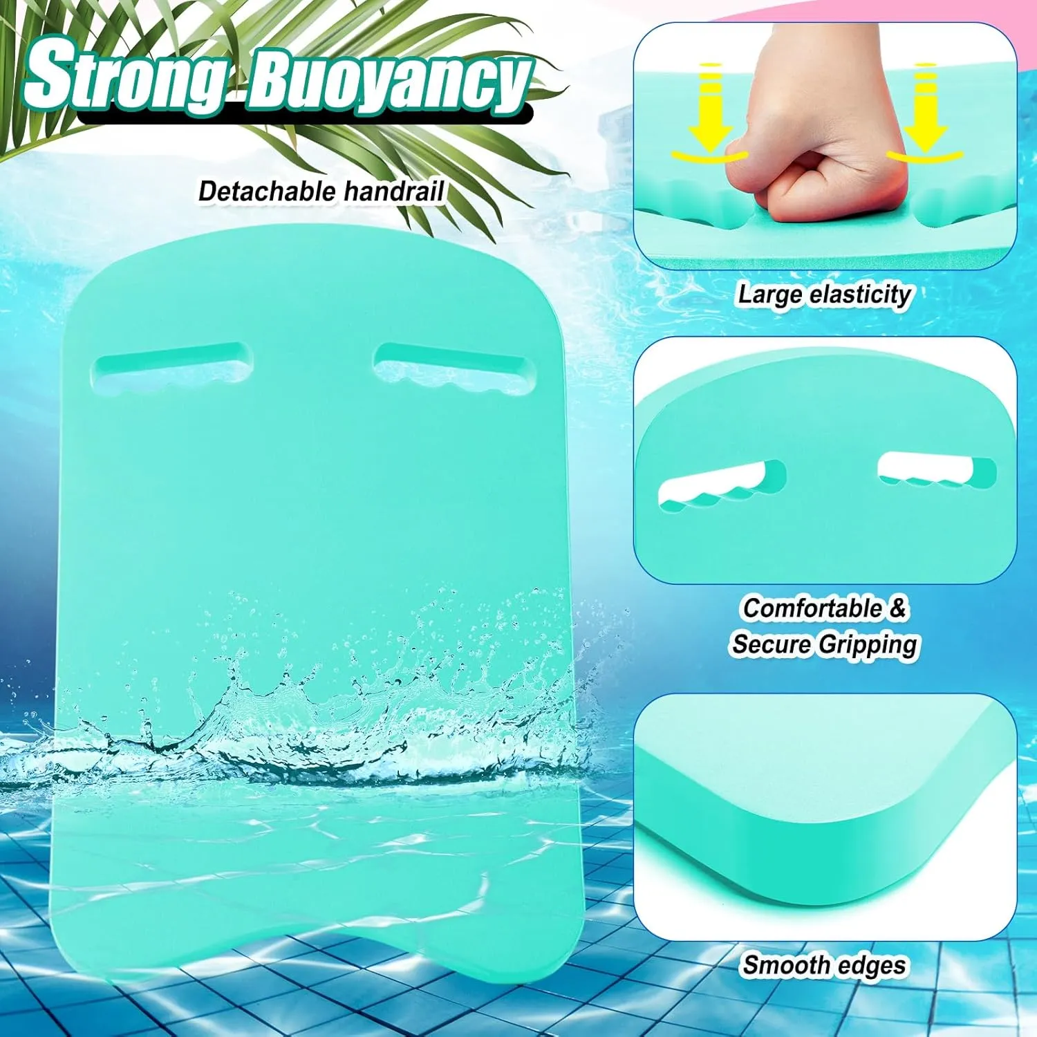 2 Pcs Swimming Kickboard Pull Buoy Set Training Aid Float Pull Buoy Leg Float Swimming Training Equipment Accessories for Hand Leg Adults Children Beginners Exercise Fitness