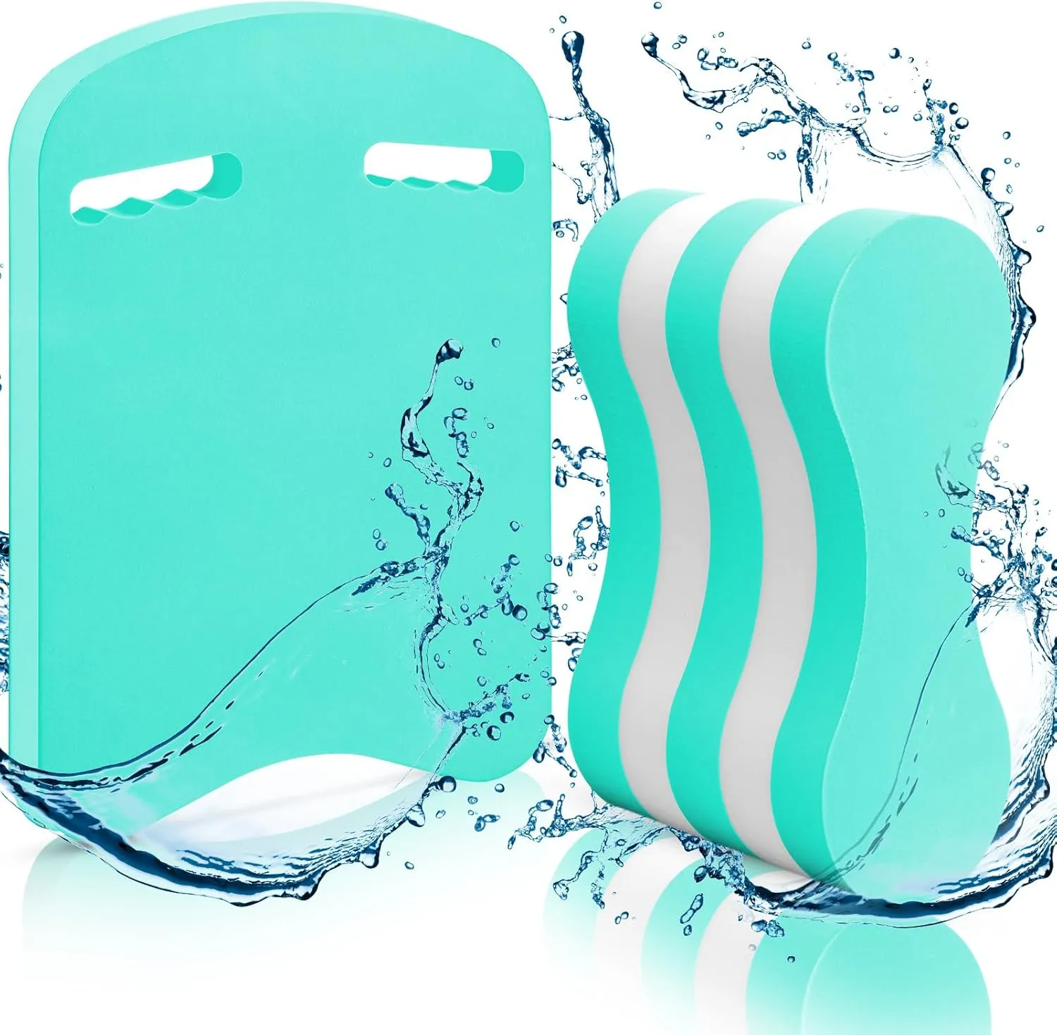 2 Pcs Swimming Kickboard Pull Buoy Set Training Aid Float Pull Buoy Leg Float Swimming Training Equipment Accessories for Hand Leg Adults Children Beginners Exercise Fitness