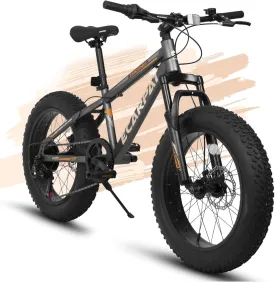20 inch Mountain Kids Bike for Boys & Girls, Ages 6-12, 7-Speed with Front Suspension