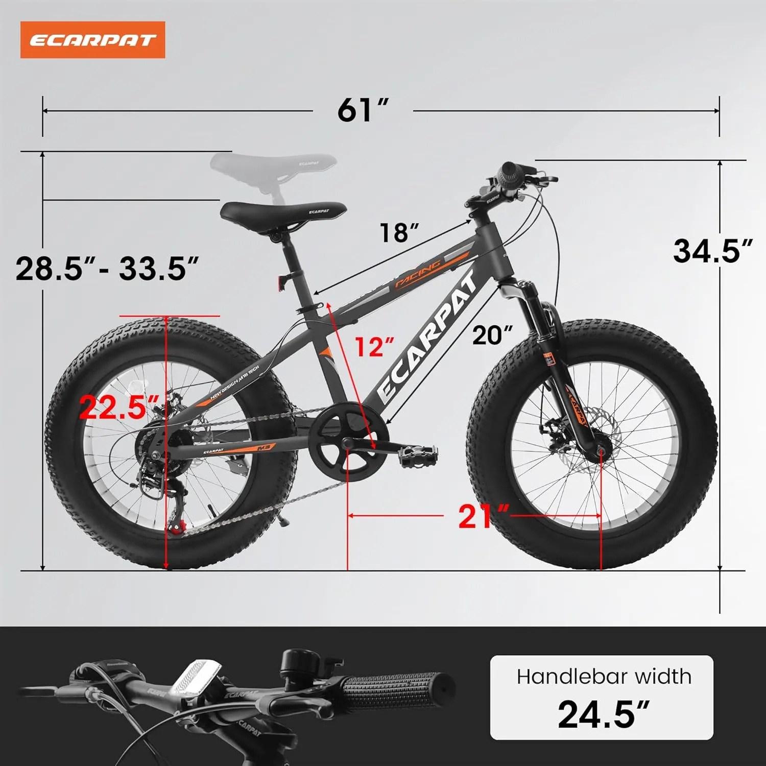 20 inch Mountain Kids Bike for Boys & Girls, Ages 6-12, 7-Speed with Front Suspension
