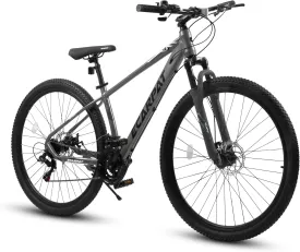 29 Inch Mountain Bike for Adults, 21-Speed Shimano Drivetrain, Aluminum Frame, Dual Disc Brakes & Suspension Fork - Men & Women MTB for Trail & City Riding
