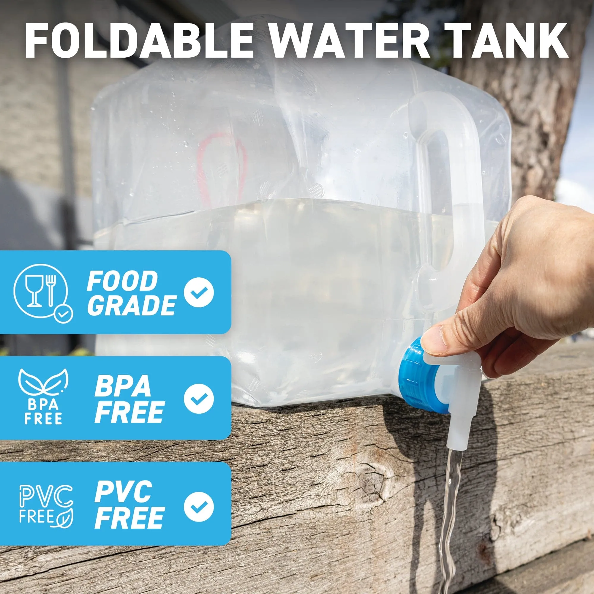 72HRS 30 Litre Foldable Water Storage Container Kit, Food Grade, With Aquatabs