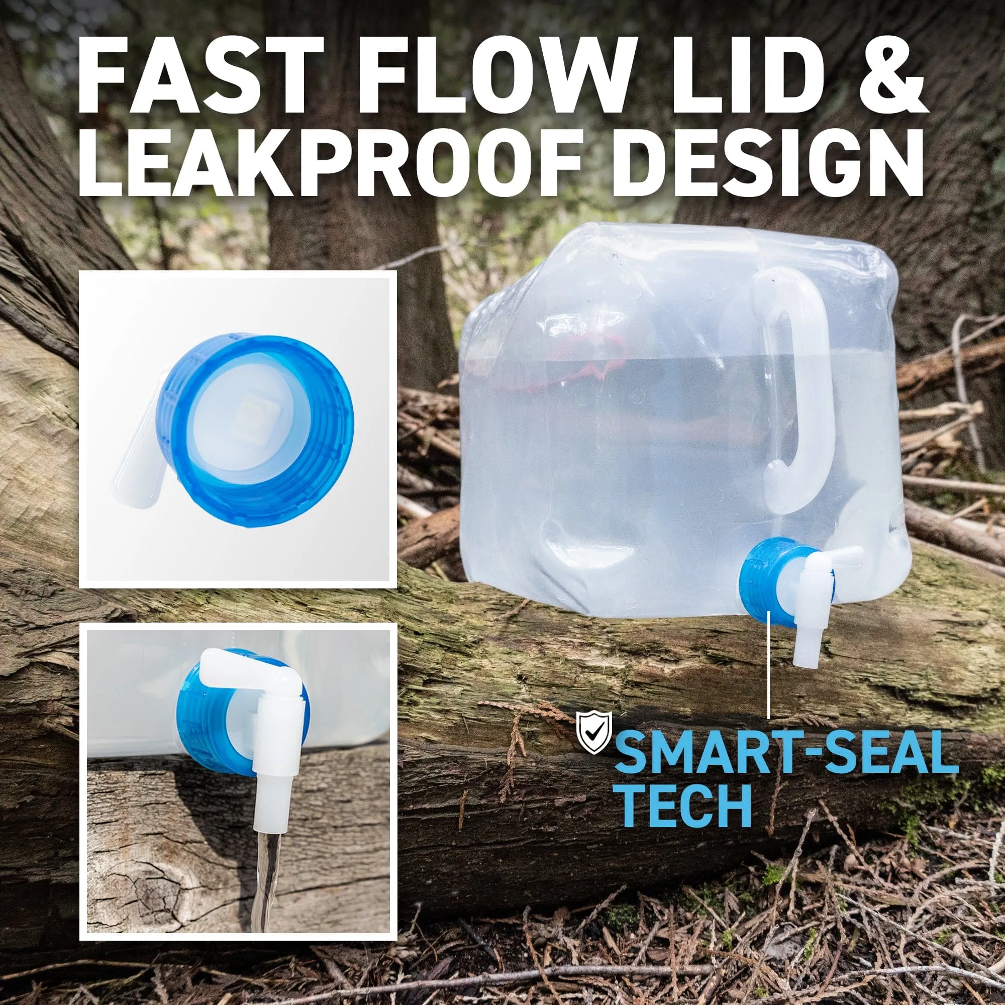 72HRS 30 Litre Foldable Water Storage Container Kit, Food Grade, With Aquatabs