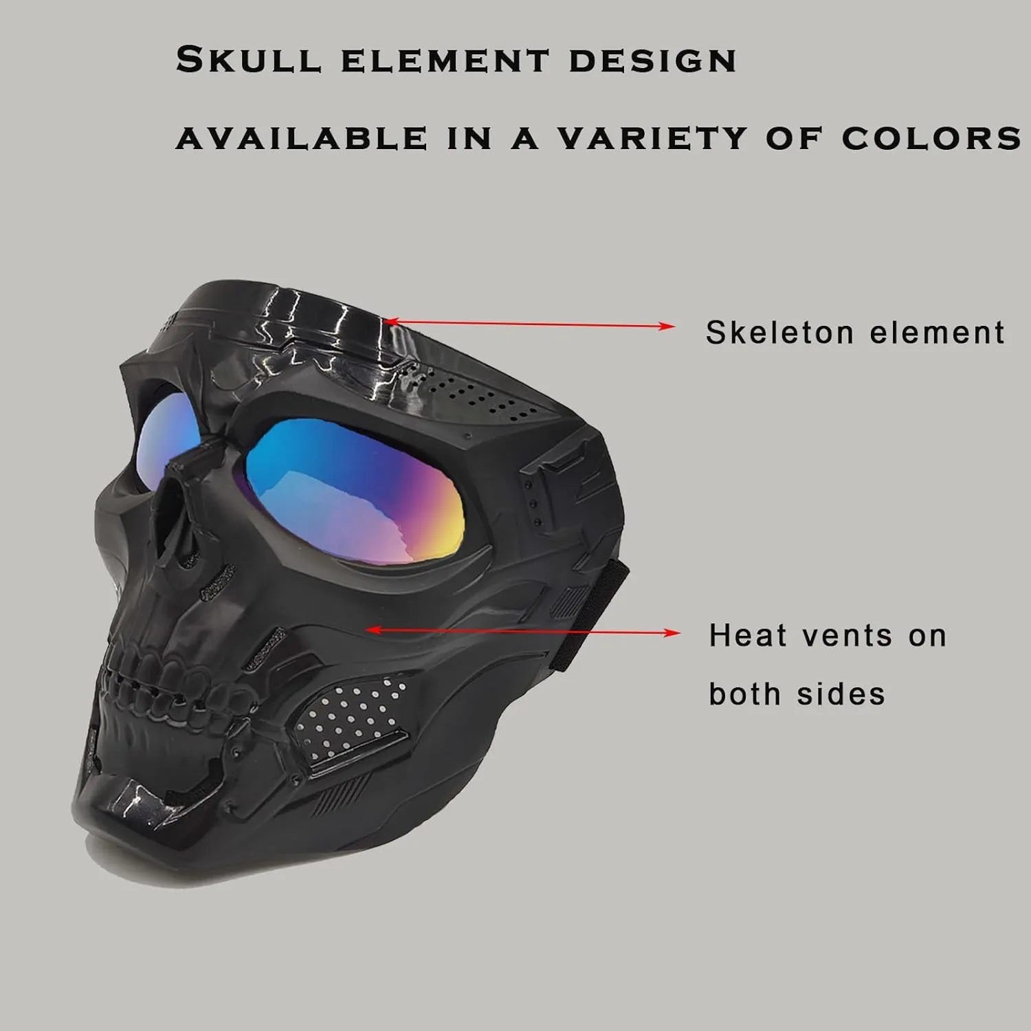 Airsoft Mask | Ghost Mask | Motorcycle Face Mask | Skull Skeleton Mask | Airsoft Tactical Gear | for Halloween Paintball Game Party and Other Outdoor Activities