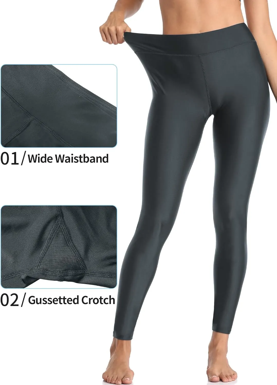 ATTRACO High Waisted Swim Pants - Women's Swim Leggings