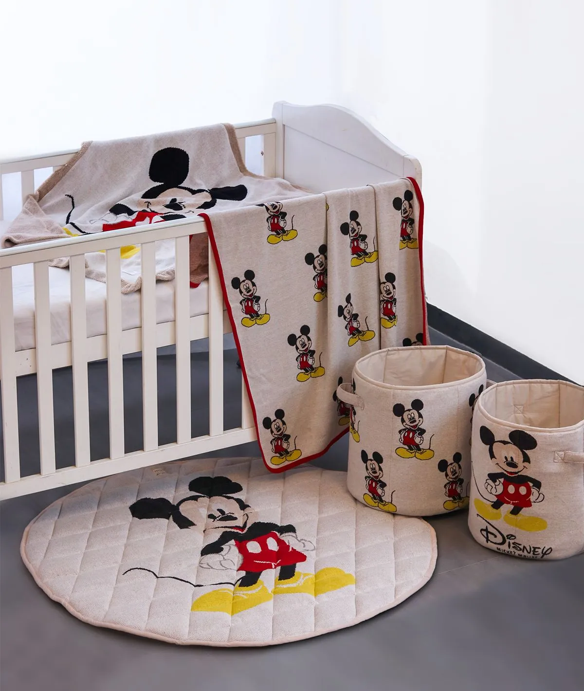 Classic Mickey Mouse - Disney Cotton Knitted Quilted Anti skid Playmat for Babies