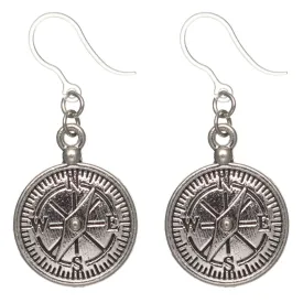 Compass Dangles Hypoallergenic Earrings for Sensitive Ears Made with Plastic Posts