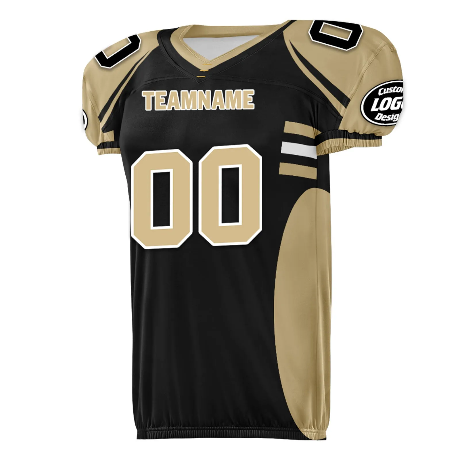 Custom Beige Black Louisiana High-Performance American Football Jersey FBJ06-D023001-19