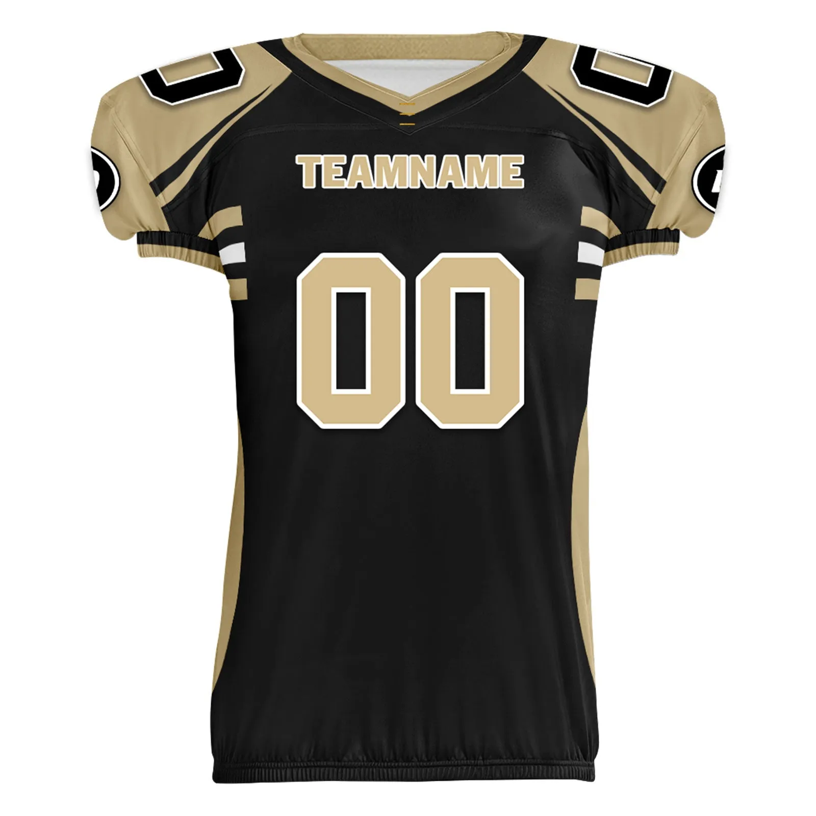 Custom Beige Black Louisiana High-Performance American Football Jersey FBJ06-D023001-19