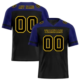 Custom Black Blue Raglan Sleeves Black Personalized Authentic Football Jersey FBJ02-bc0f0bd