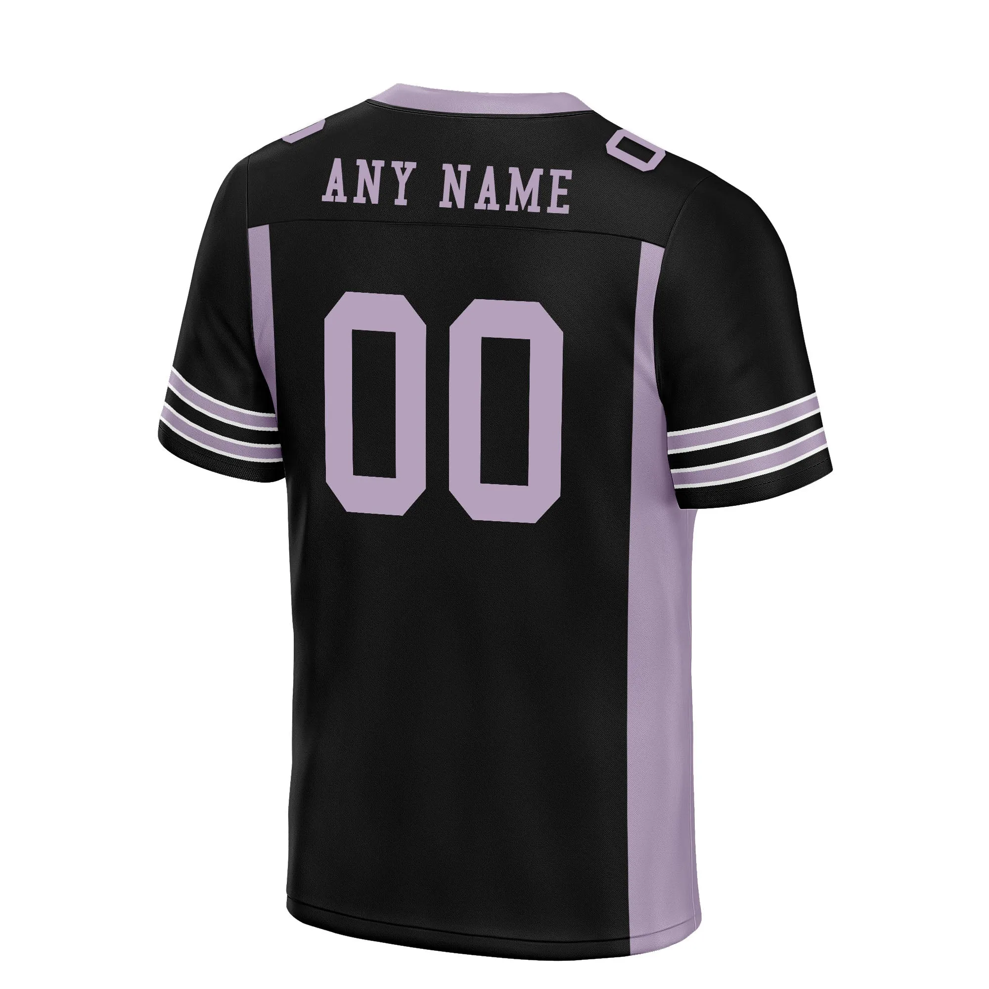 Custom Black Light Pink Striped Sleeves Personalized Authentic Football Jersey FBJ02-D06068