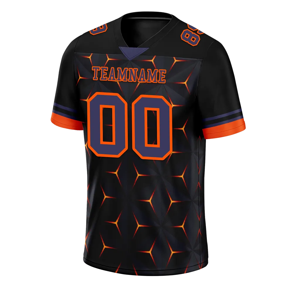 Custom Black Orange 3D Pattern Purple Personalized Authentic Football Jersey FBJ02-bc0faed