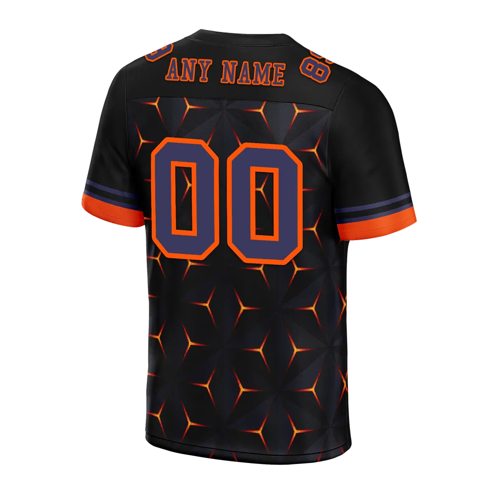 Custom Black Orange 3D Pattern Purple Personalized Authentic Football Jersey FBJ02-bc0faed