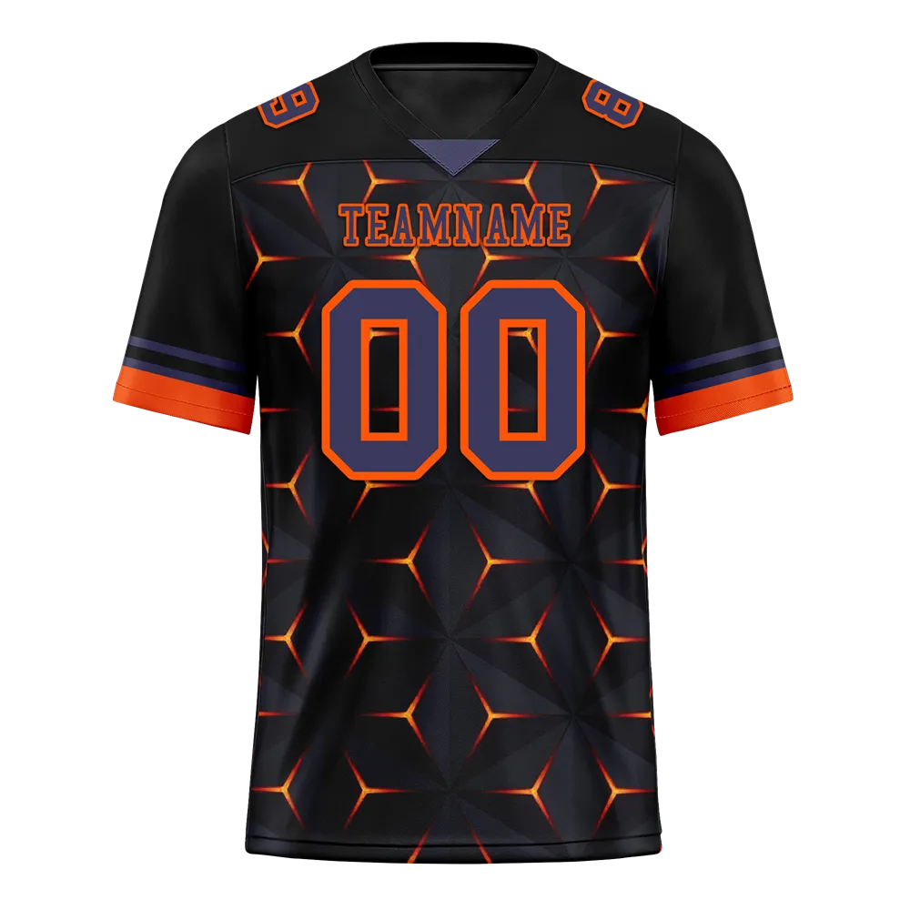 Custom Black Orange 3D Pattern Purple Personalized Authentic Football Jersey FBJ02-bc0faed
