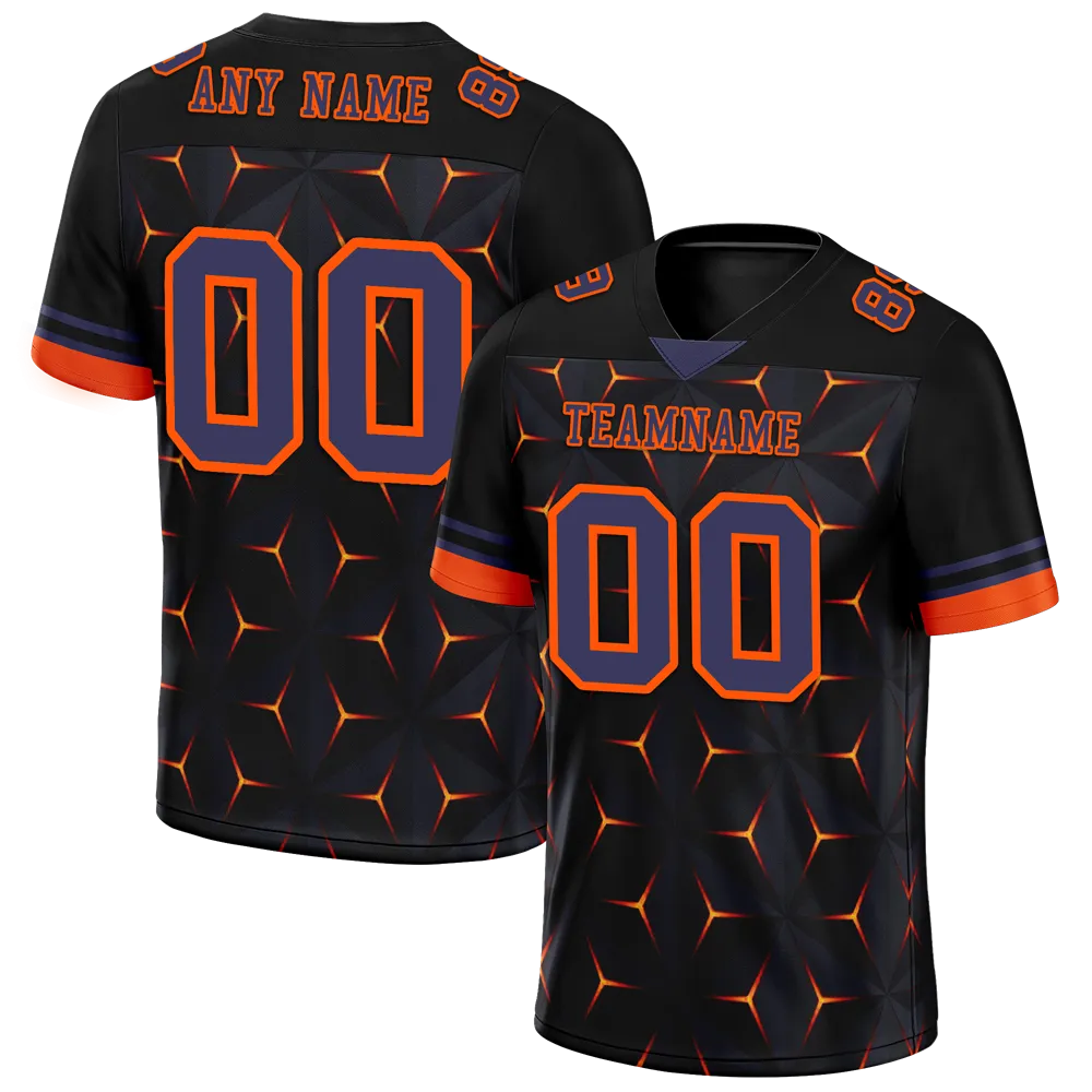Custom Black Orange 3D Pattern Purple Personalized Authentic Football Jersey FBJ02-bc0faed