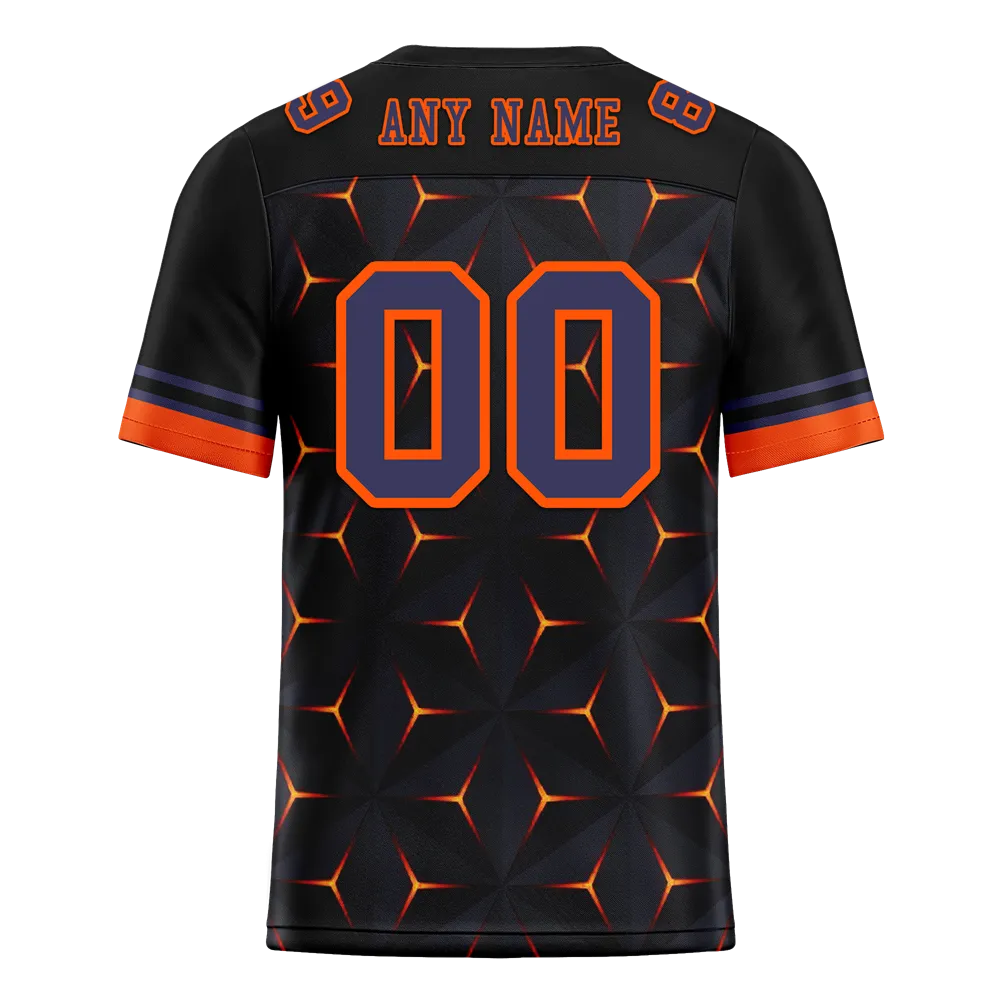 Custom Black Orange 3D Pattern Purple Personalized Authentic Football Jersey FBJ02-bc0faed