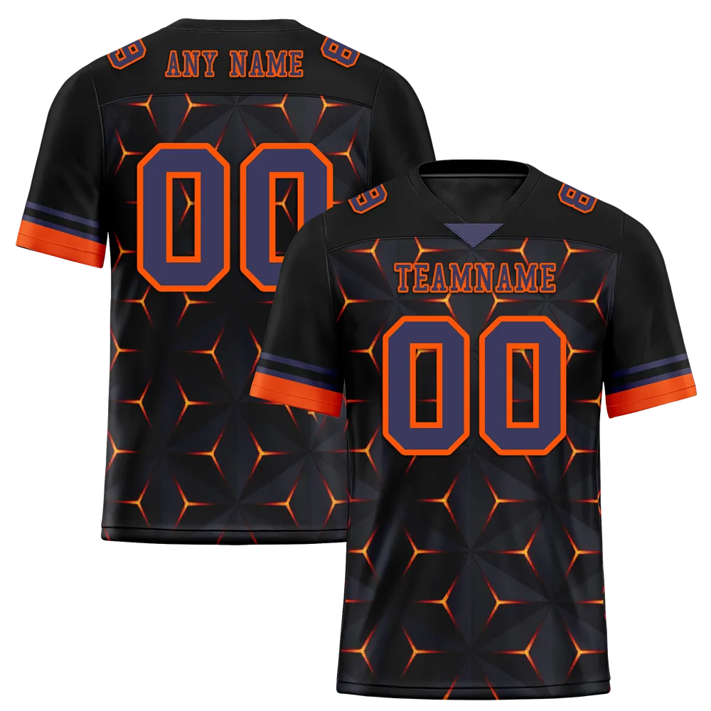 Custom Black Orange 3D Pattern Purple Personalized Authentic Football Jersey FBJ02-bc0faed