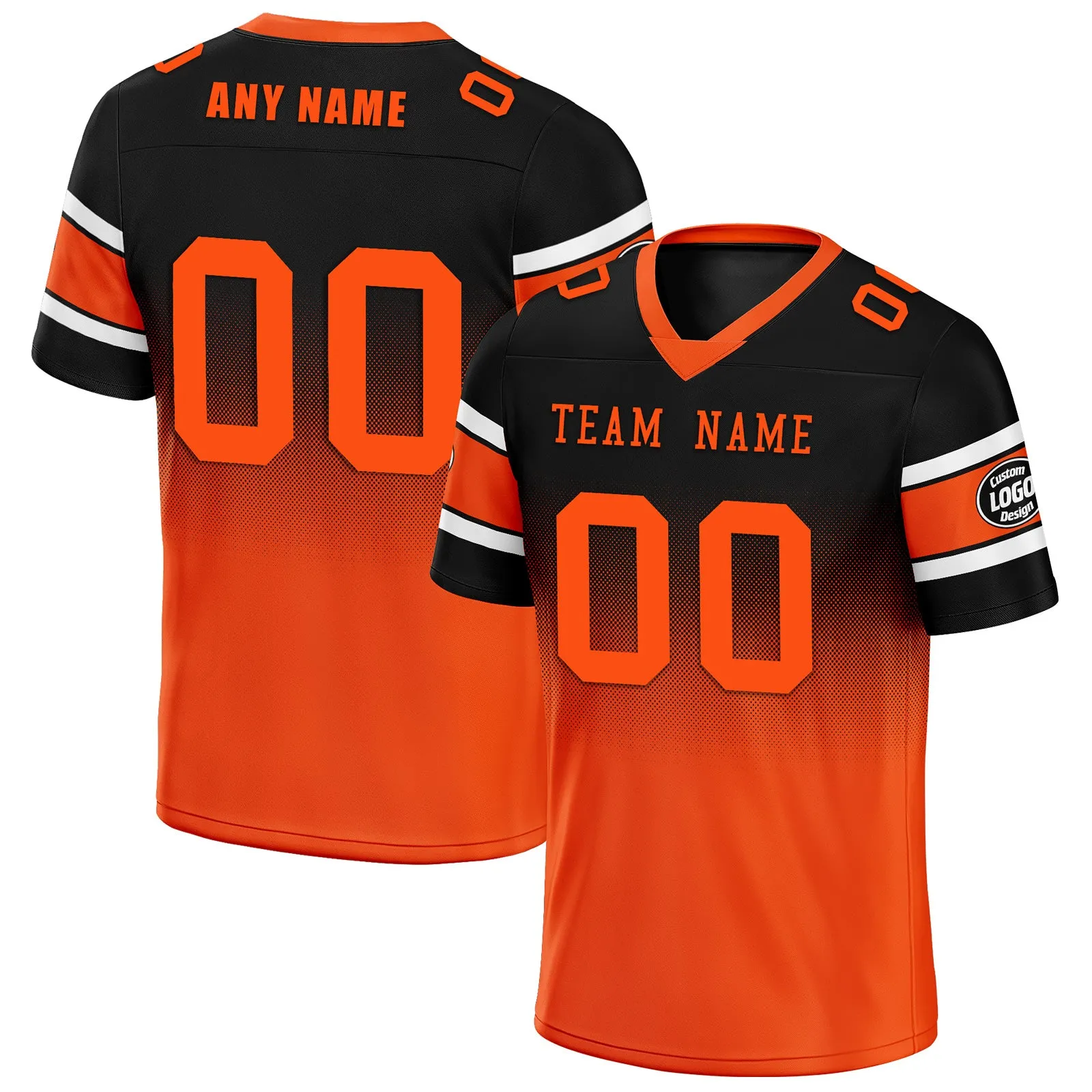 Custom Black Orange Cincinnati Personalized Authentic Football Jersey FBJ02-D020249-6