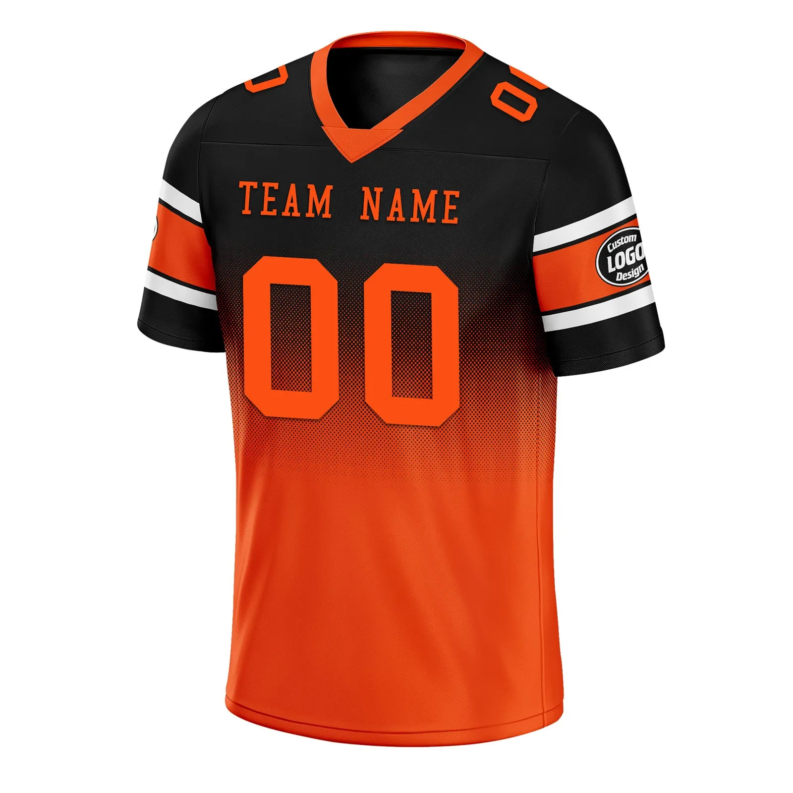 Custom Black Orange Cincinnati Personalized Authentic Football Jersey FBJ02-D020249-6