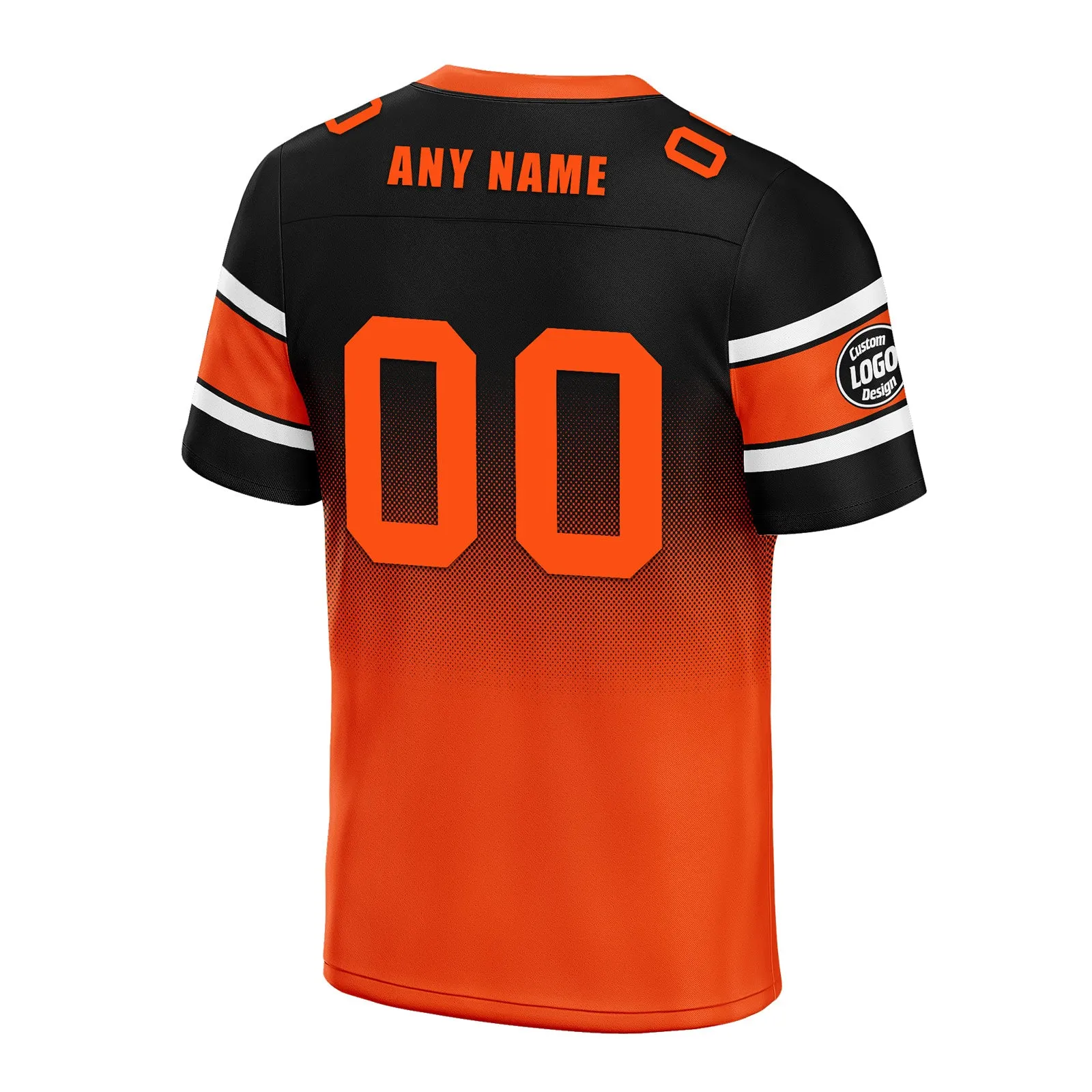 Custom Black Orange Cincinnati Personalized Authentic Football Jersey FBJ02-D020249-6
