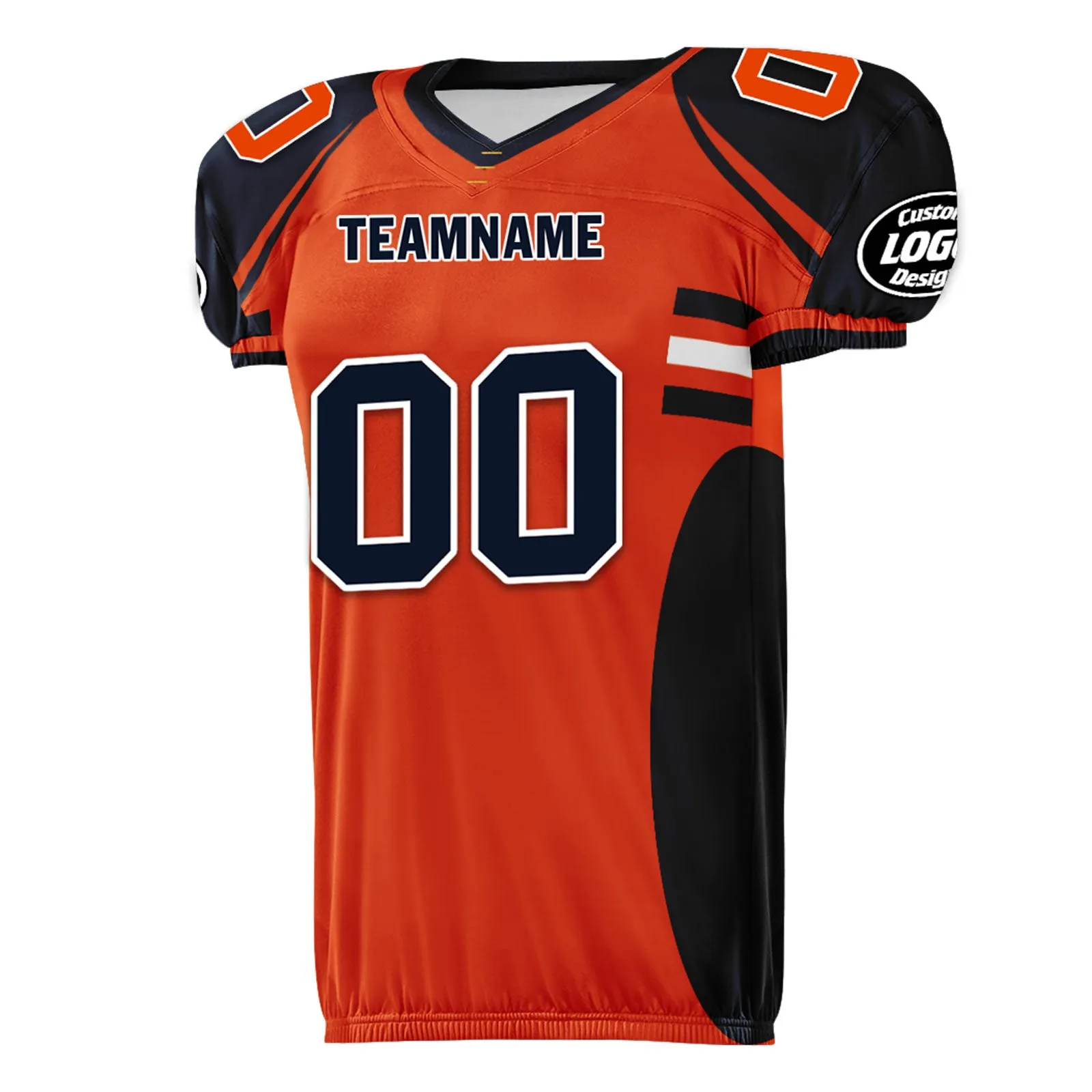 Custom Black Orange Illinois High-Performance American Football Jersey FBJ06-D023001-7