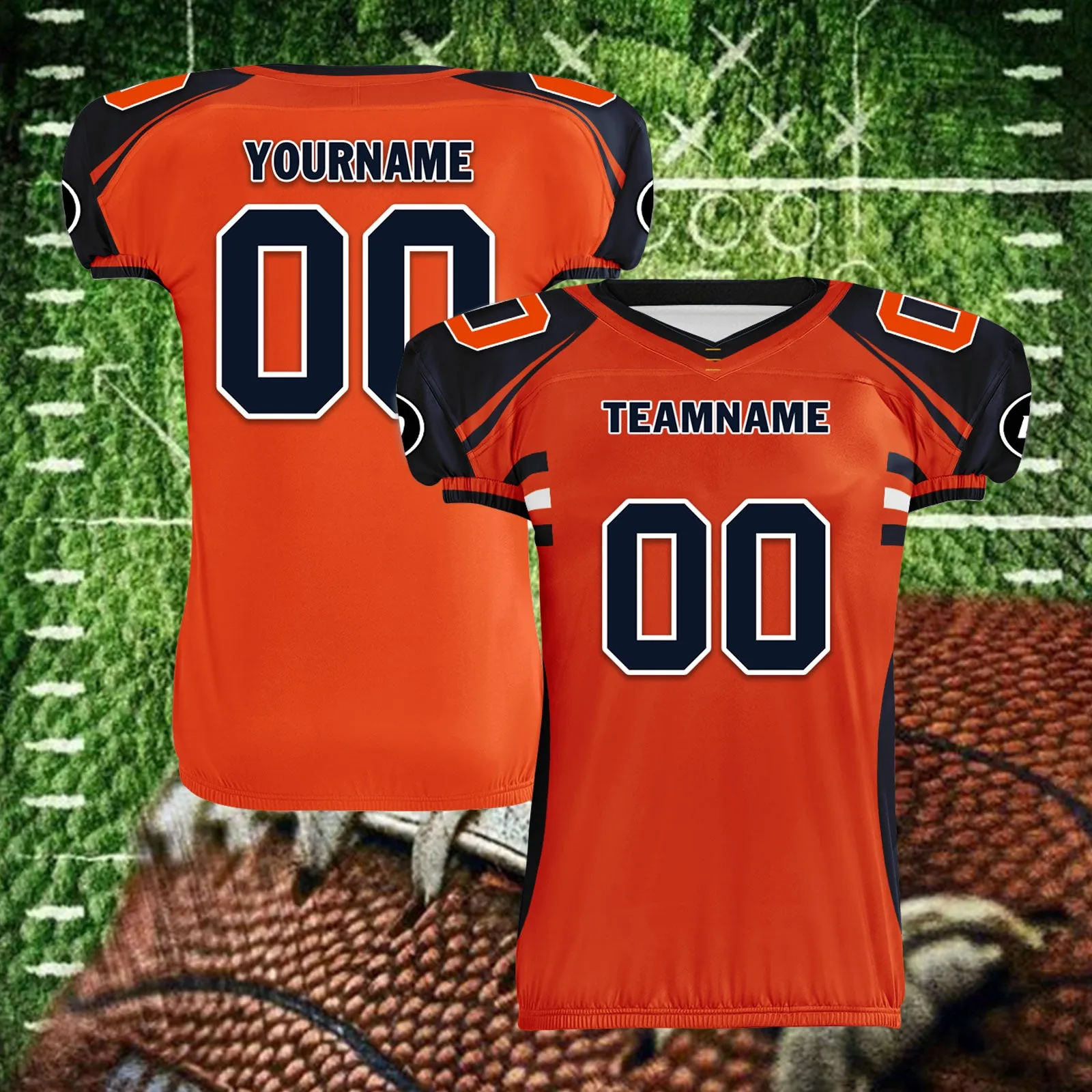 Custom Black Orange Illinois High-Performance American Football Jersey FBJ06-D023001-7