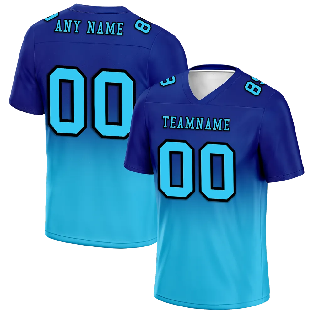 Custom Blue Aqua Fade Fashion Aqua Personalized Authentic Football Jersey FBJ02-bc0f0ce