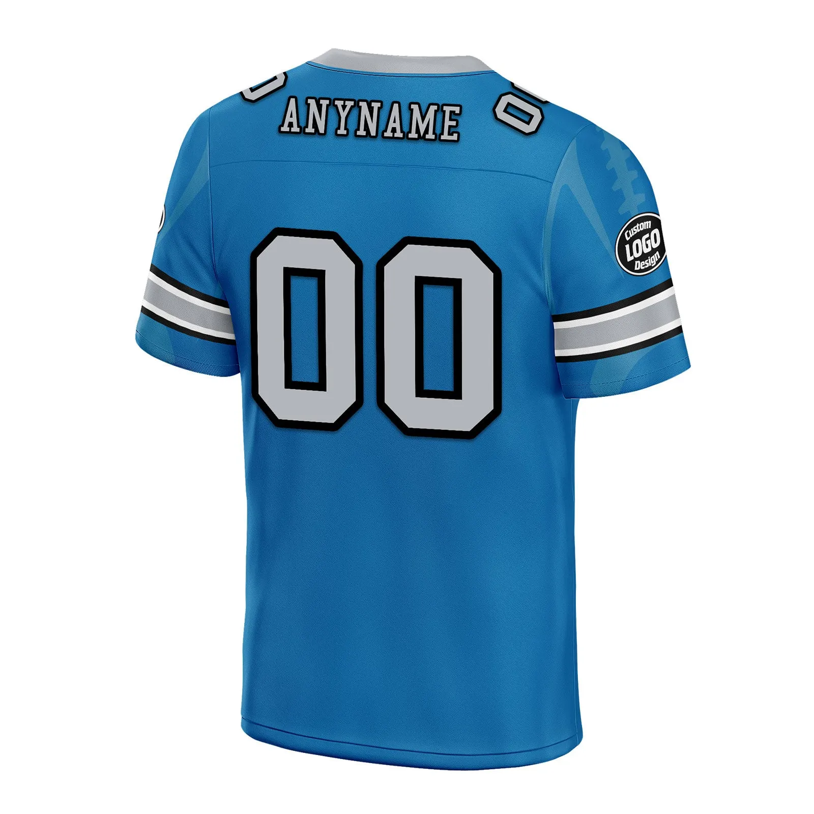 Custom Blue Detroit Personalized Authentic Football Jersey FBJ02-D025033-9