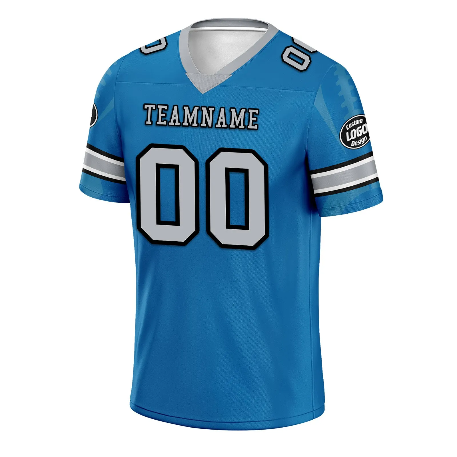 Custom Blue Detroit Personalized Authentic Football Jersey FBJ02-D025033-9