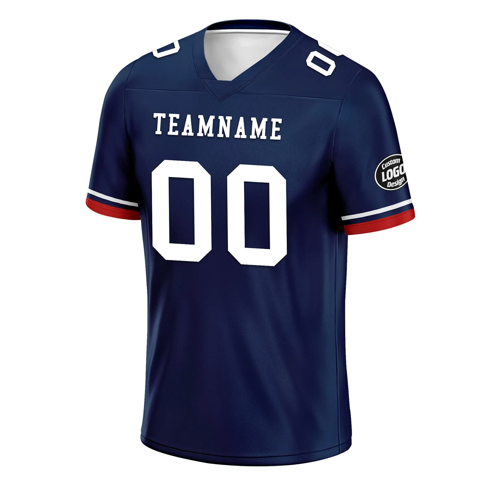 Custom Blue New England Personalized Authentic Football Jersey FBJ02-D020263-26
