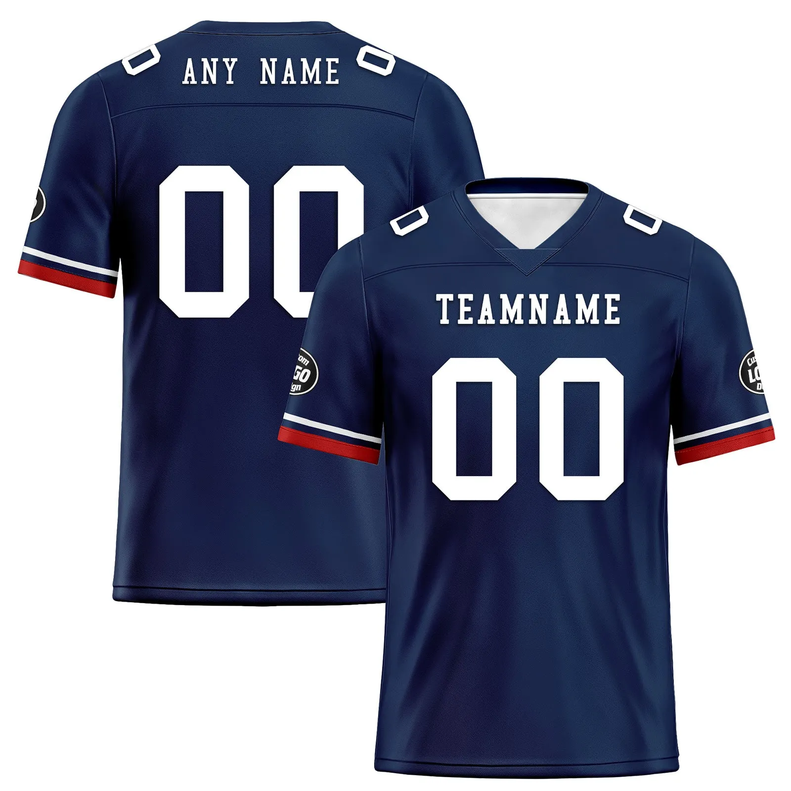 Custom Blue New England Personalized Authentic Football Jersey FBJ02-D020263-26