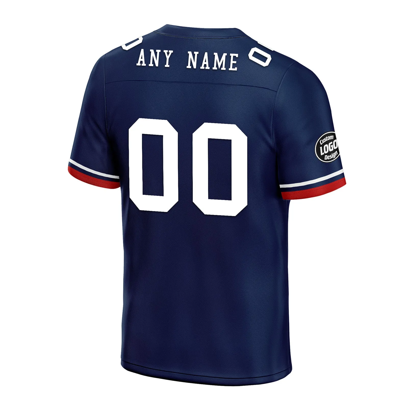 Custom Blue New England Personalized Authentic Football Jersey FBJ02-D020263-26