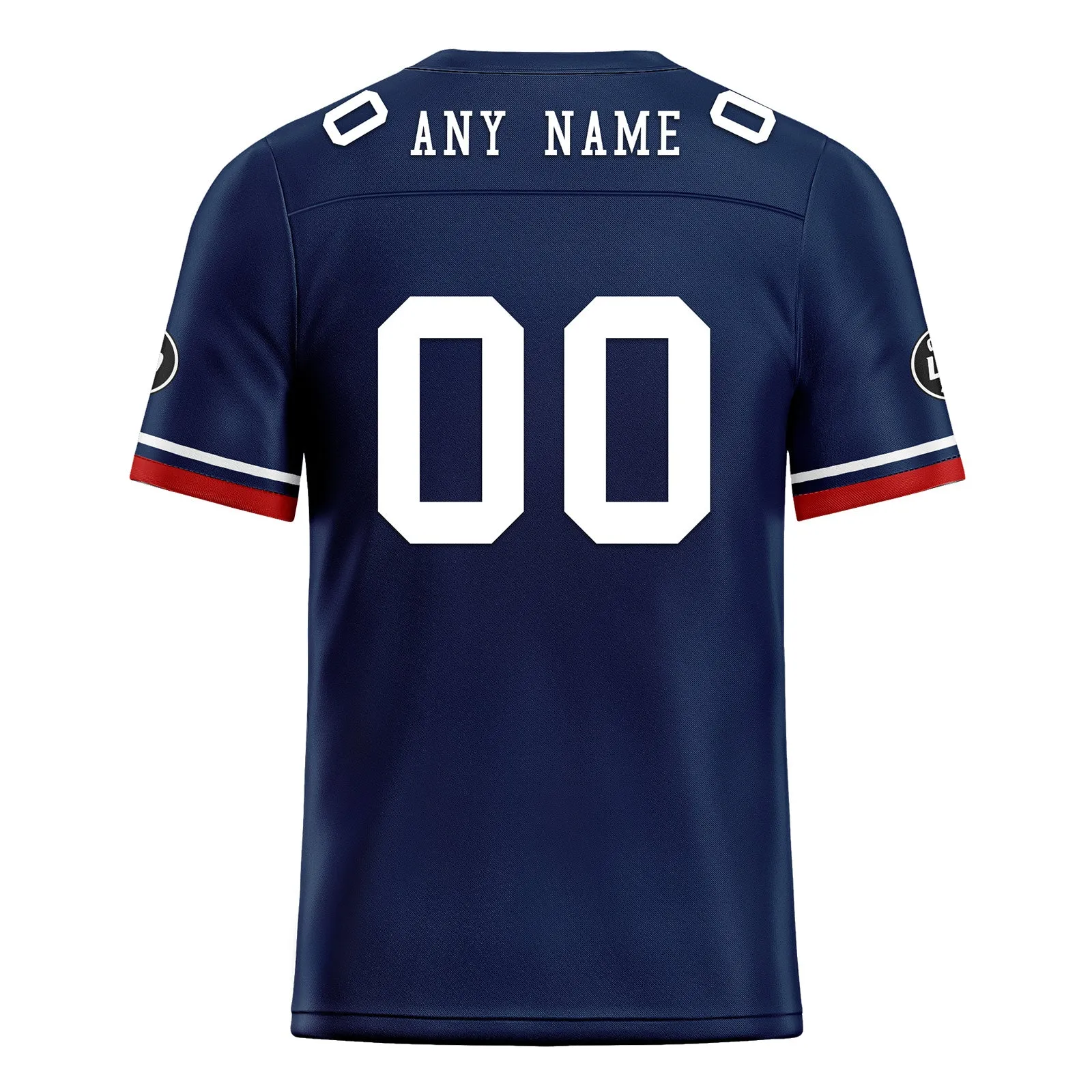 Custom Blue New England Personalized Authentic Football Jersey FBJ02-D020263-26
