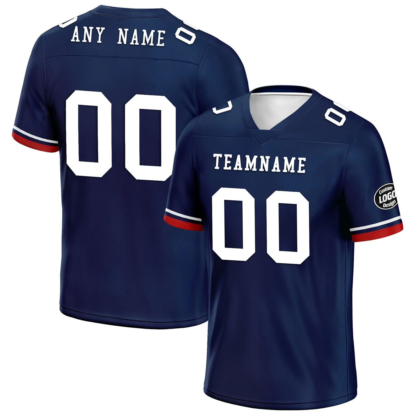 Custom Blue New England Personalized Authentic Football Jersey FBJ02-D020263-26