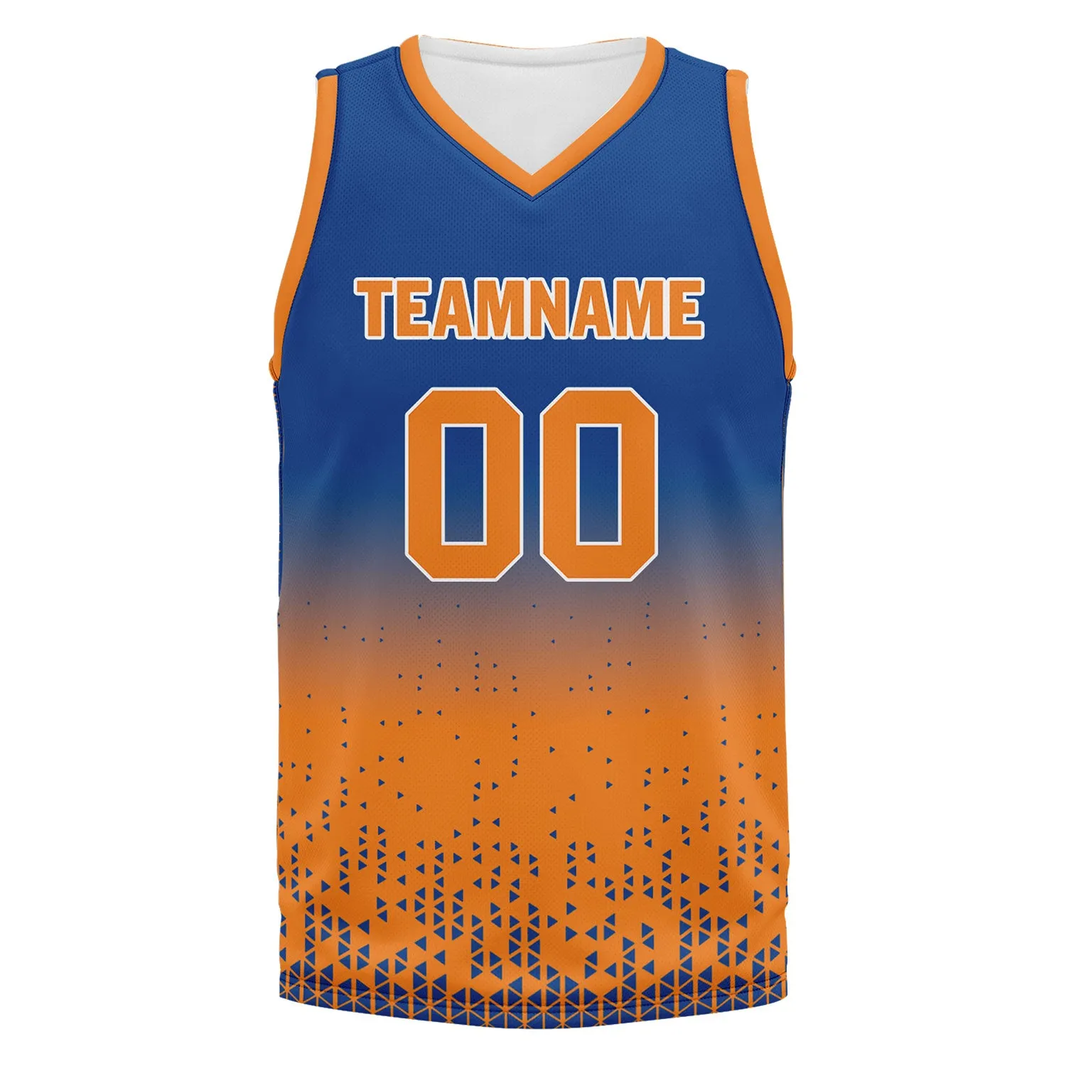 Custom Blue Orange Fade Fashion Sports Uniform Basketball Jersey BBJ01-D020102-3