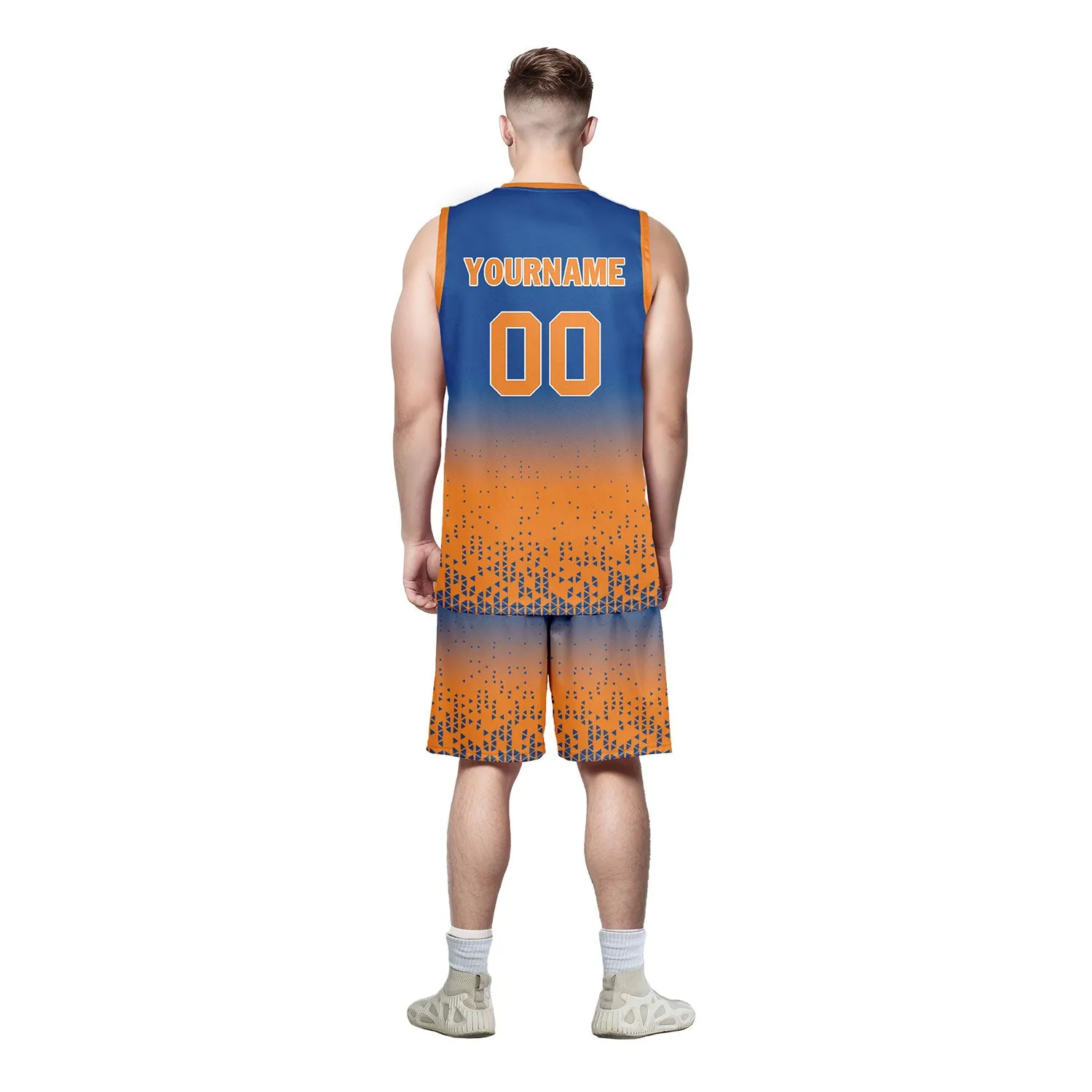 Custom Blue Orange Fade Fashion Sports Uniform Basketball Jersey BBJ01-D020102-3