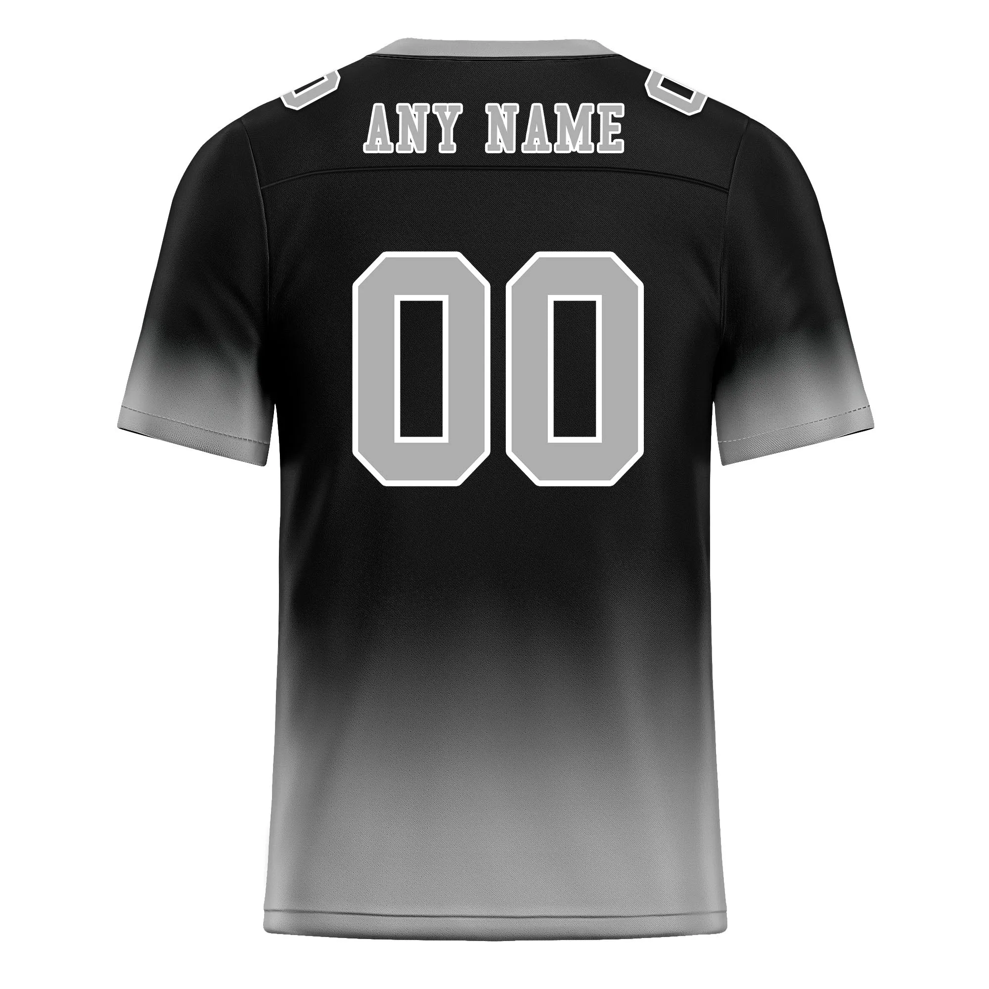 Custom Gray Black Fade Fashion Personalized Authentic Football Jersey FBJ02-D06083