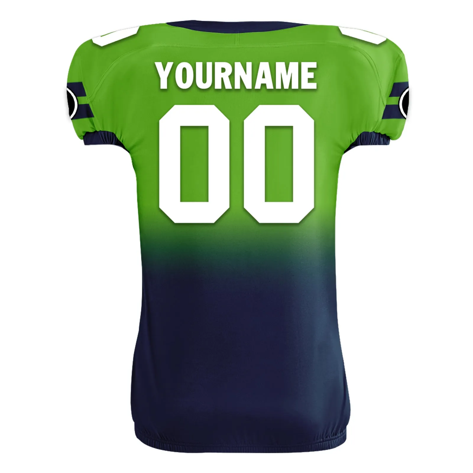 Custom Green Blue Fade Fashion Seattle High-Performance American Football Jersey FBJ06-D020252-27