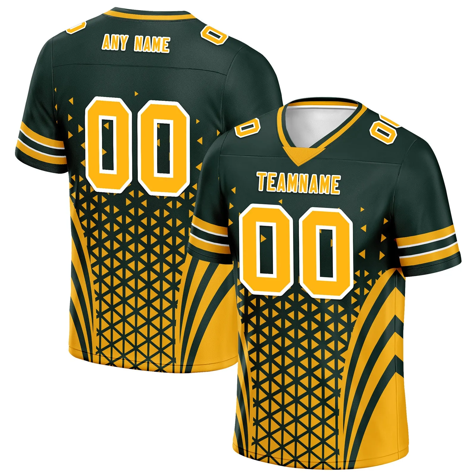 Custom Green Yellow Wisconsin Personalized Authentic Football Jersey FBJ02-D023033-13