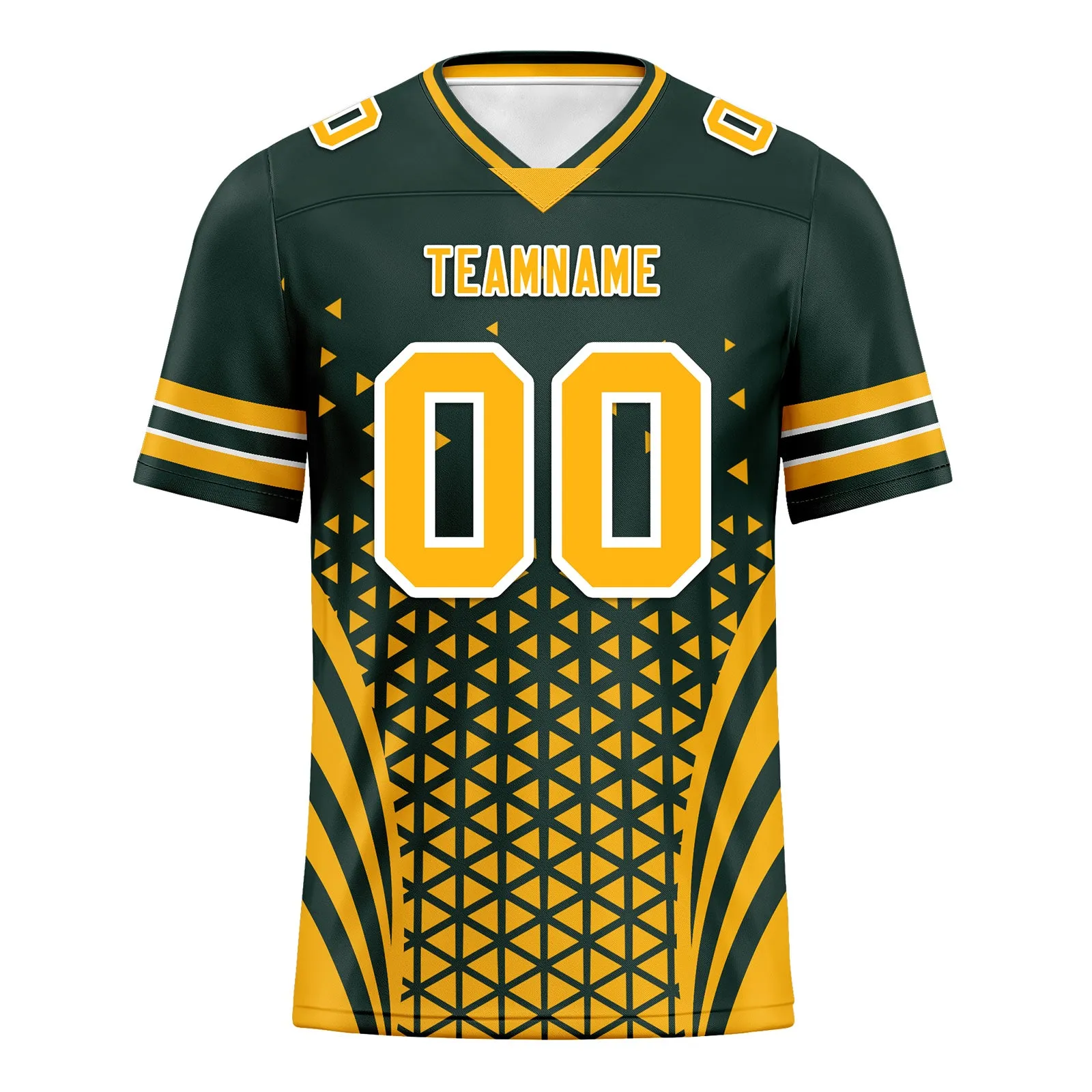 Custom Green Yellow Wisconsin Personalized Authentic Football Jersey FBJ02-D023033-13