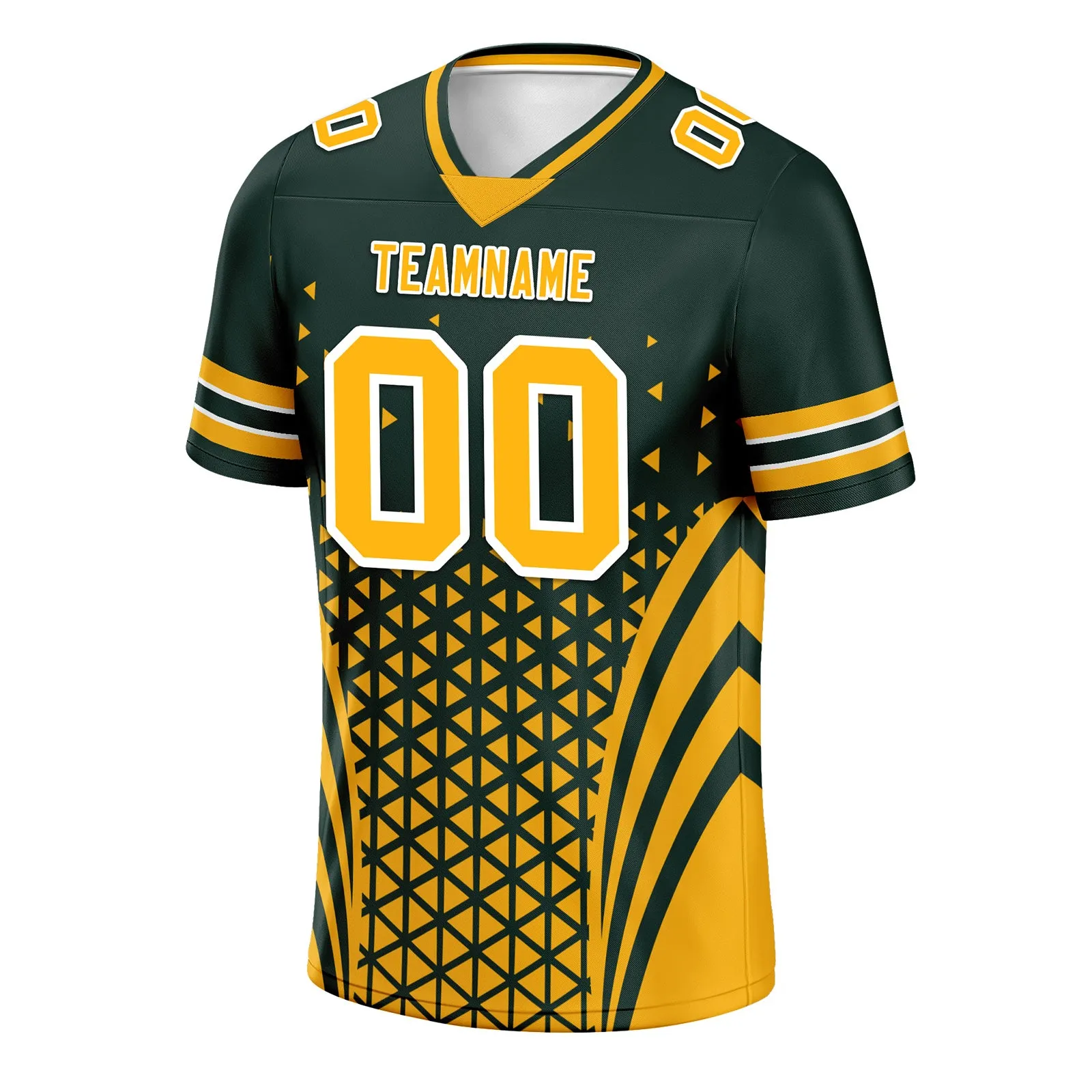 Custom Green Yellow Wisconsin Personalized Authentic Football Jersey FBJ02-D023033-13