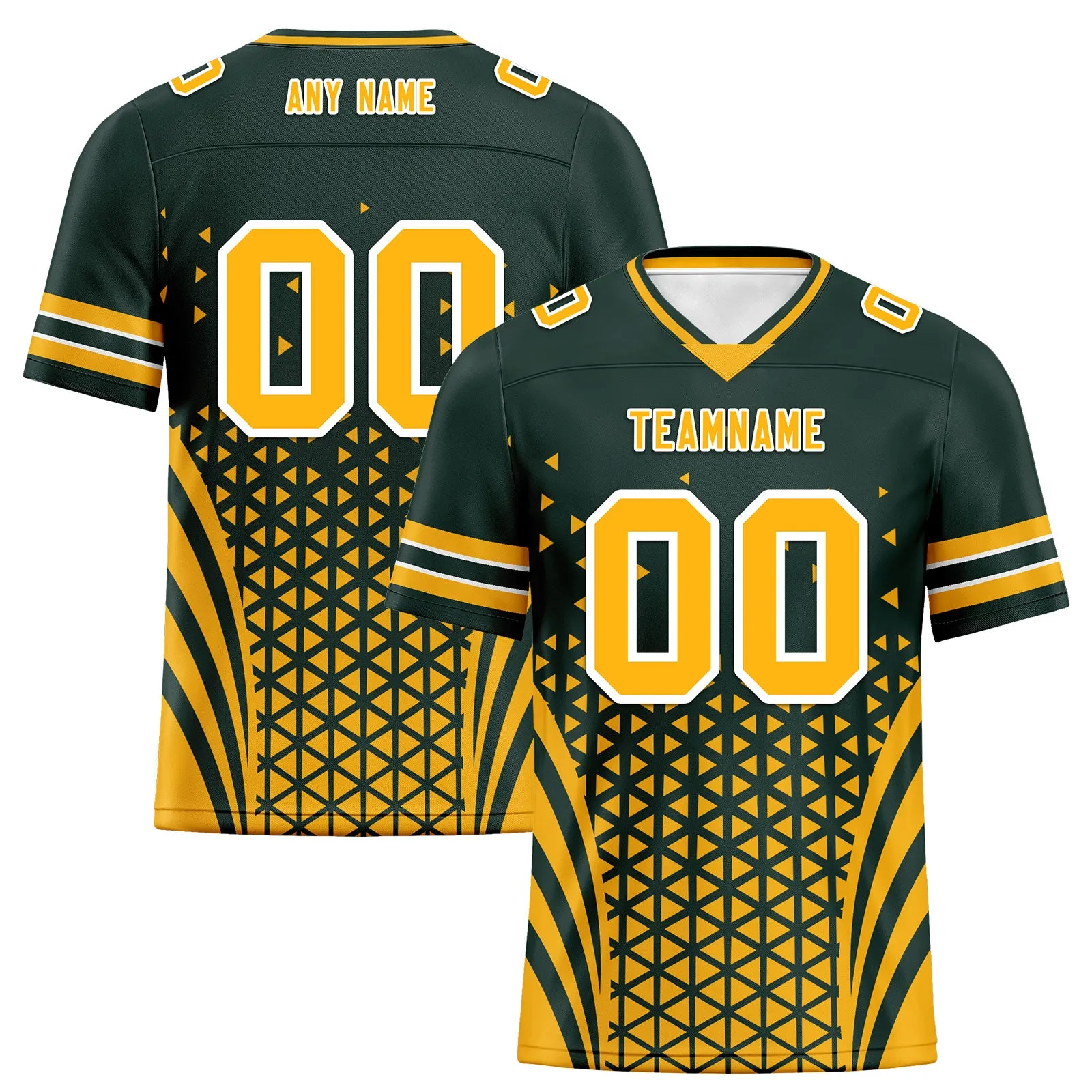 Custom Green Yellow Wisconsin Personalized Authentic Football Jersey FBJ02-D023033-13