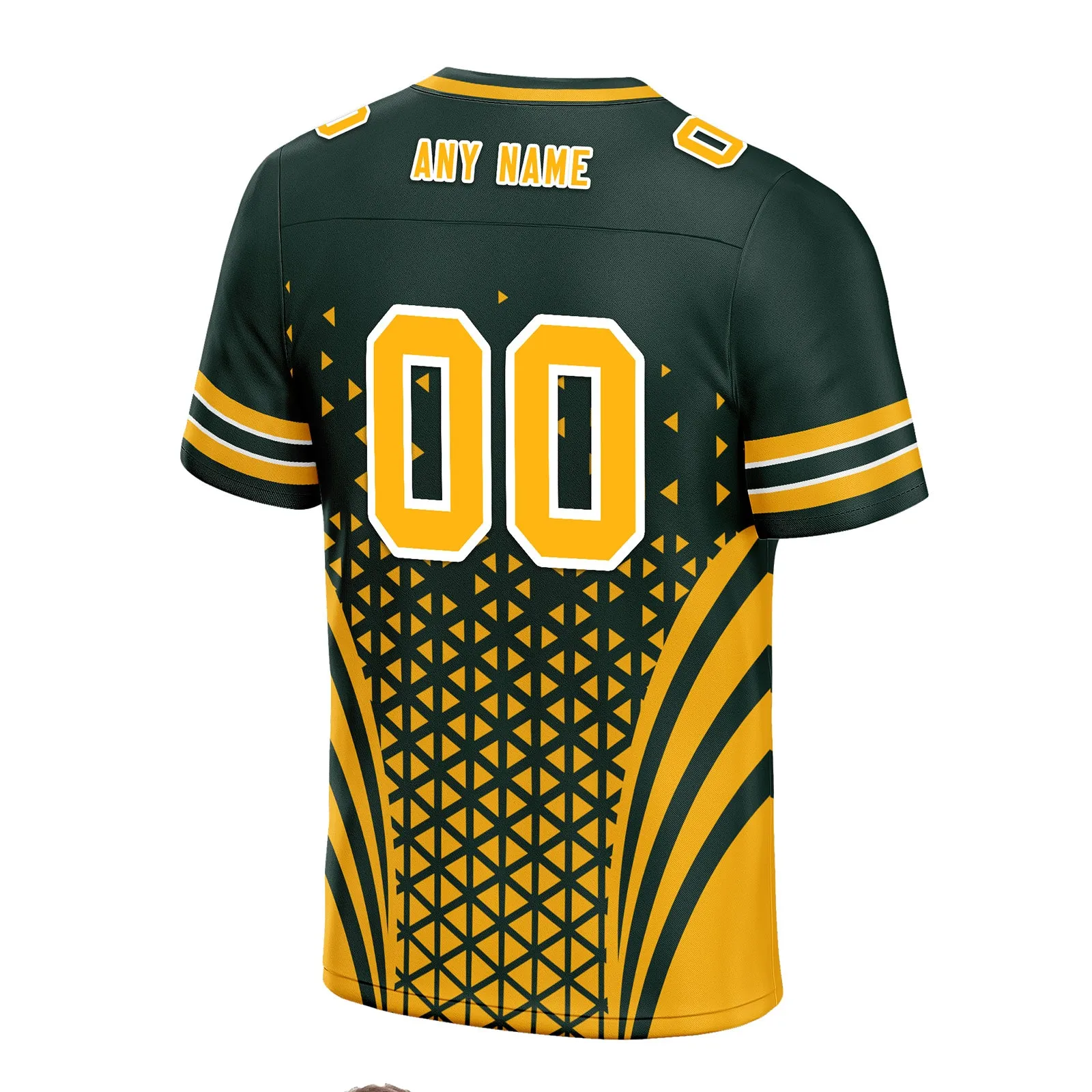 Custom Green Yellow Wisconsin Personalized Authentic Football Jersey FBJ02-D023033-13