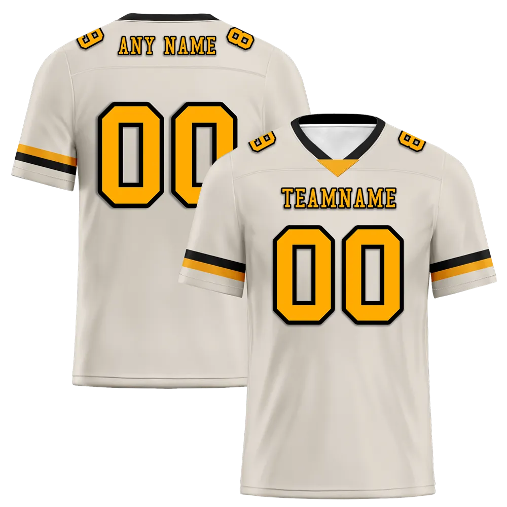 Custom Grey Classic Style Yellow Personalized Authentic Football Jersey FBJ02-bc0f00e