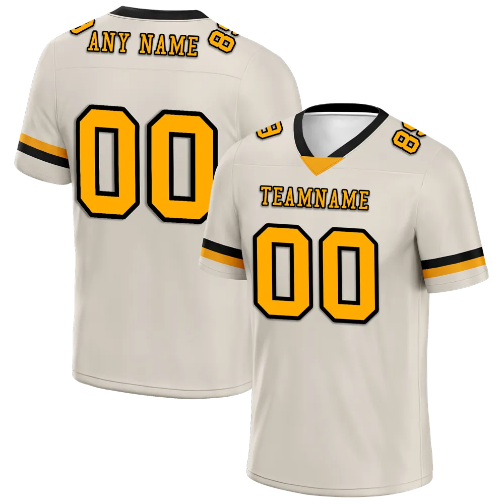 Custom Grey Classic Style Yellow Personalized Authentic Football Jersey FBJ02-bc0f00e