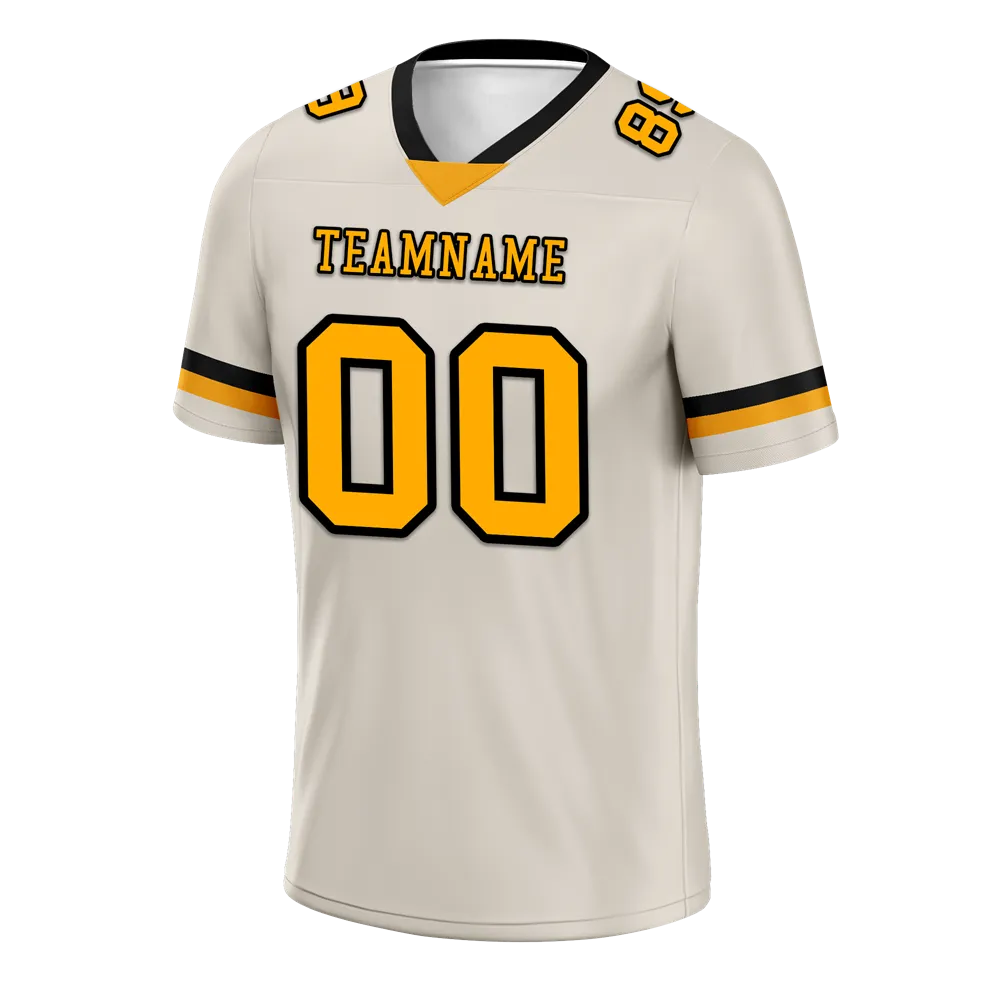 Custom Grey Classic Style Yellow Personalized Authentic Football Jersey FBJ02-bc0f00e