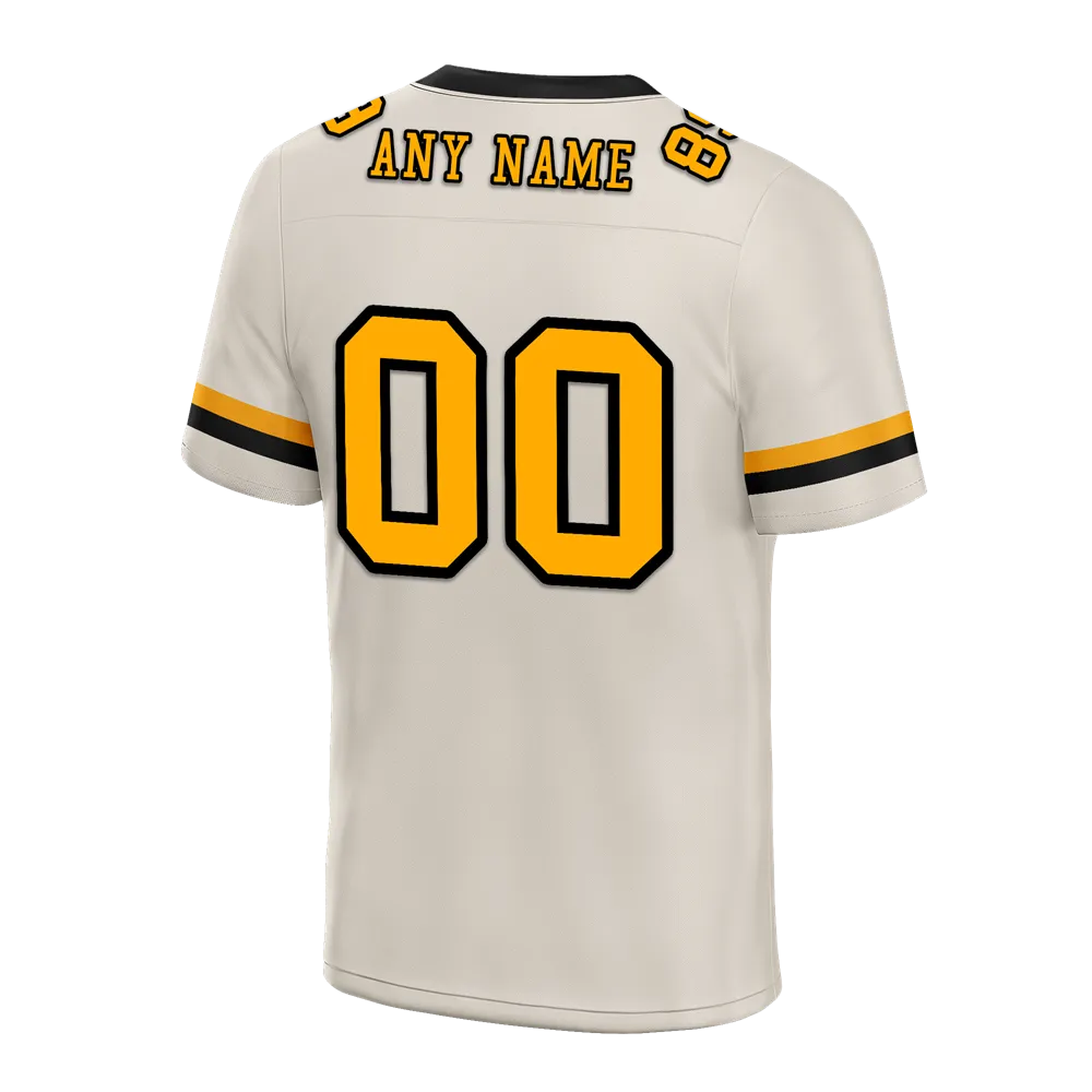 Custom Grey Classic Style Yellow Personalized Authentic Football Jersey FBJ02-bc0f00e
