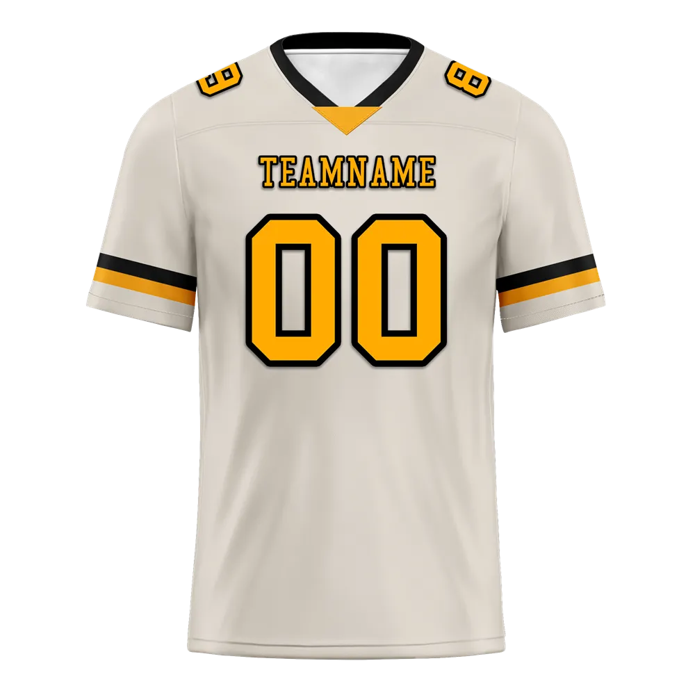 Custom Grey Classic Style Yellow Personalized Authentic Football Jersey FBJ02-bc0f00e